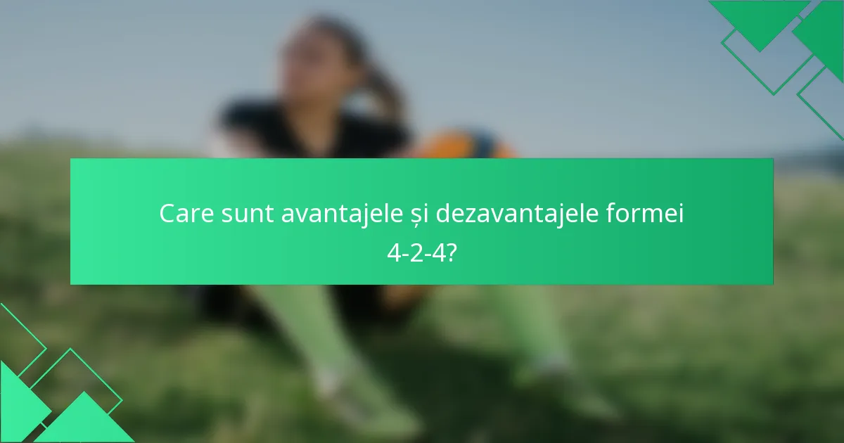 Care sunt avantajele și dezavantajele formei 4-2-4?