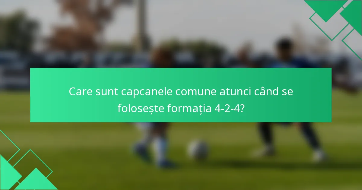Care sunt capcanele comune atunci când se folosește formația 4-2-4?