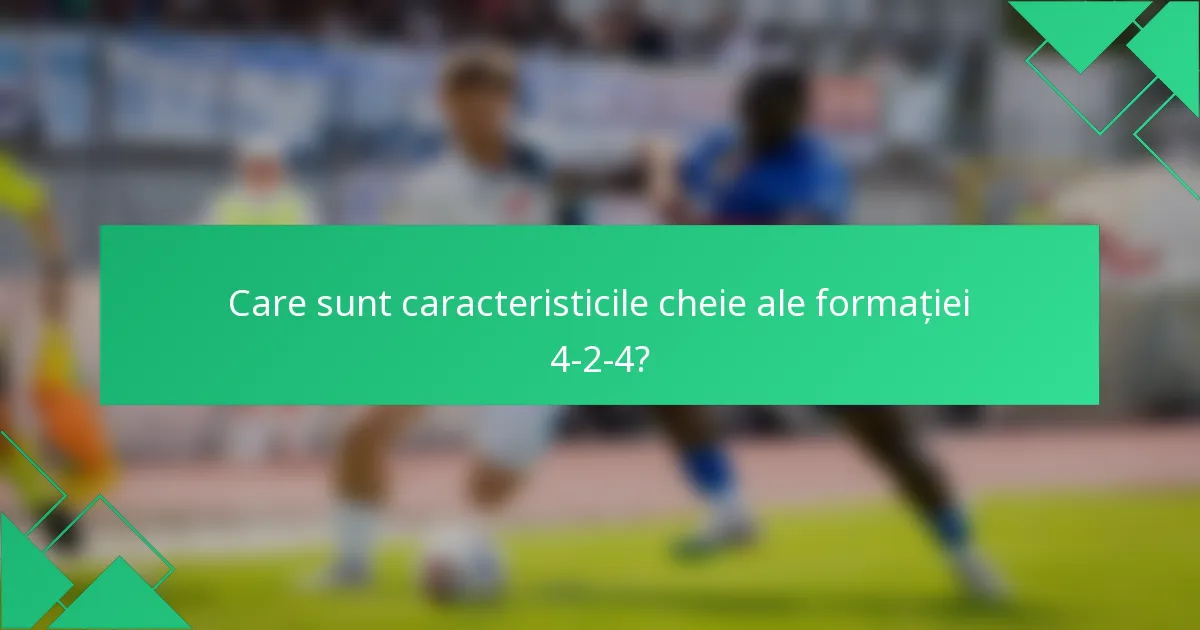 Care sunt caracteristicile cheie ale formației 4-2-4?