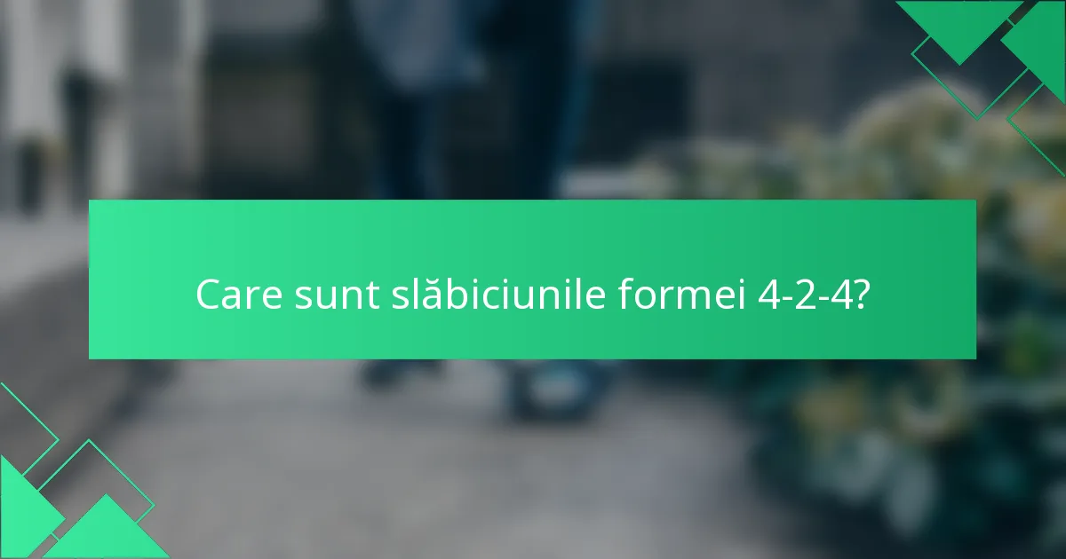 Care sunt slăbiciunile formei 4-2-4?