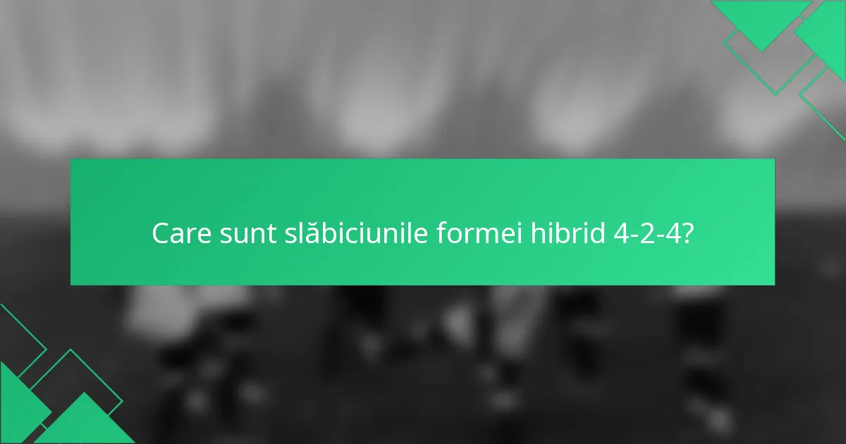 Care sunt slăbiciunile formei hibrid 4-2-4?
