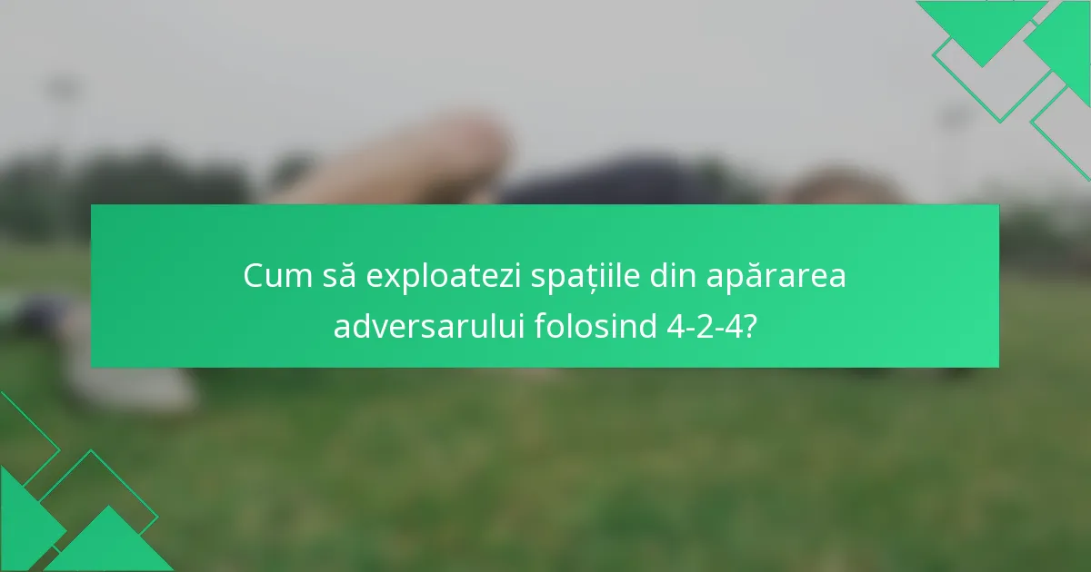Cum să exploatezi spațiile din apărarea adversarului folosind 4-2-4?