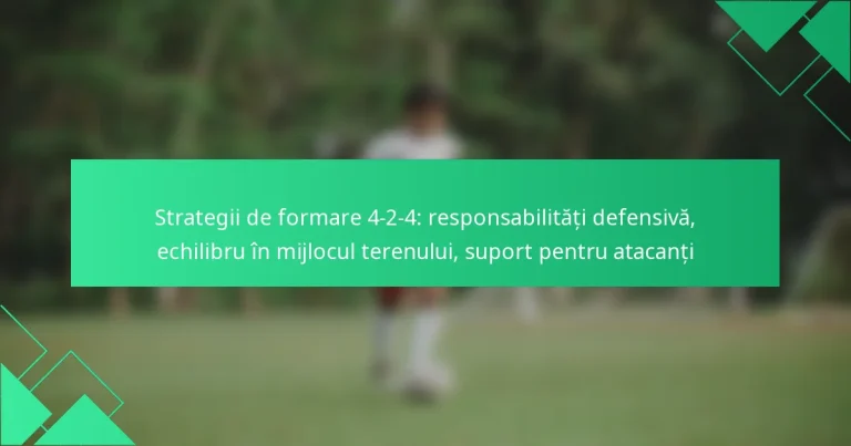 Strategii de formare 4-2-4: responsabilități defensivă, echilibru în mijlocul terenului, suport pentru atacanți
